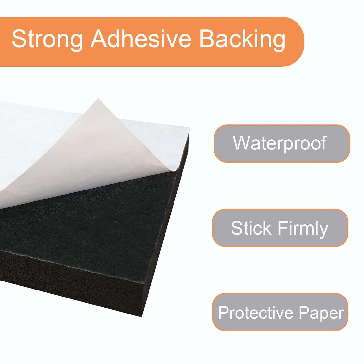 8 Pcs Black Adhesive Foam Pads Closed Cell Foam Sheets 1/2" Thick X 4" X 4" - Image 3