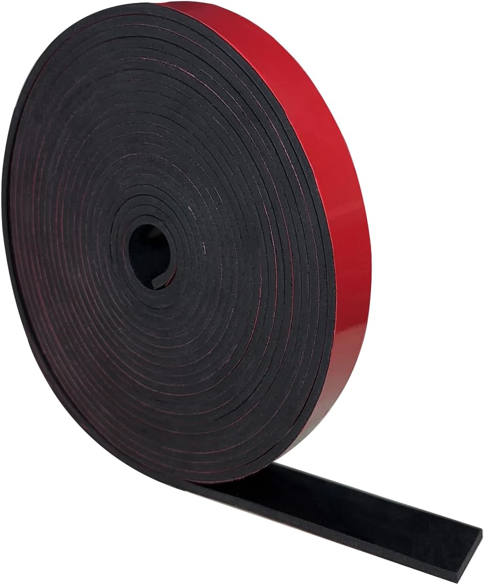 Adhesive Neoprene Rubber Strips 3" Wide x 1/8" Thick x 10' Long for Gaskets