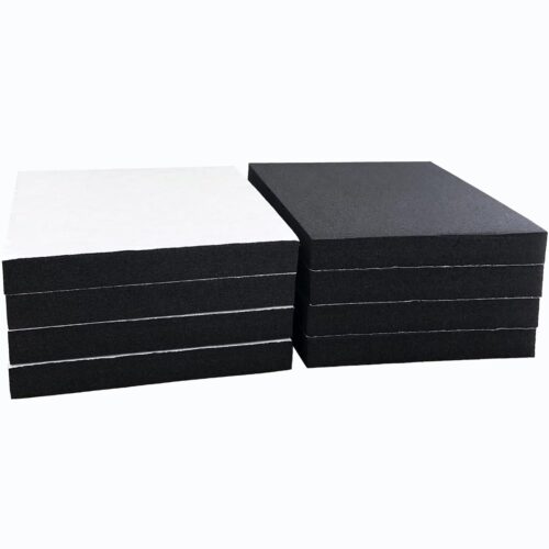 8 Pcs Black Adhesive Foam Pads Closed Cell Foam Sheets 1/2" Thick X 4" X 4"