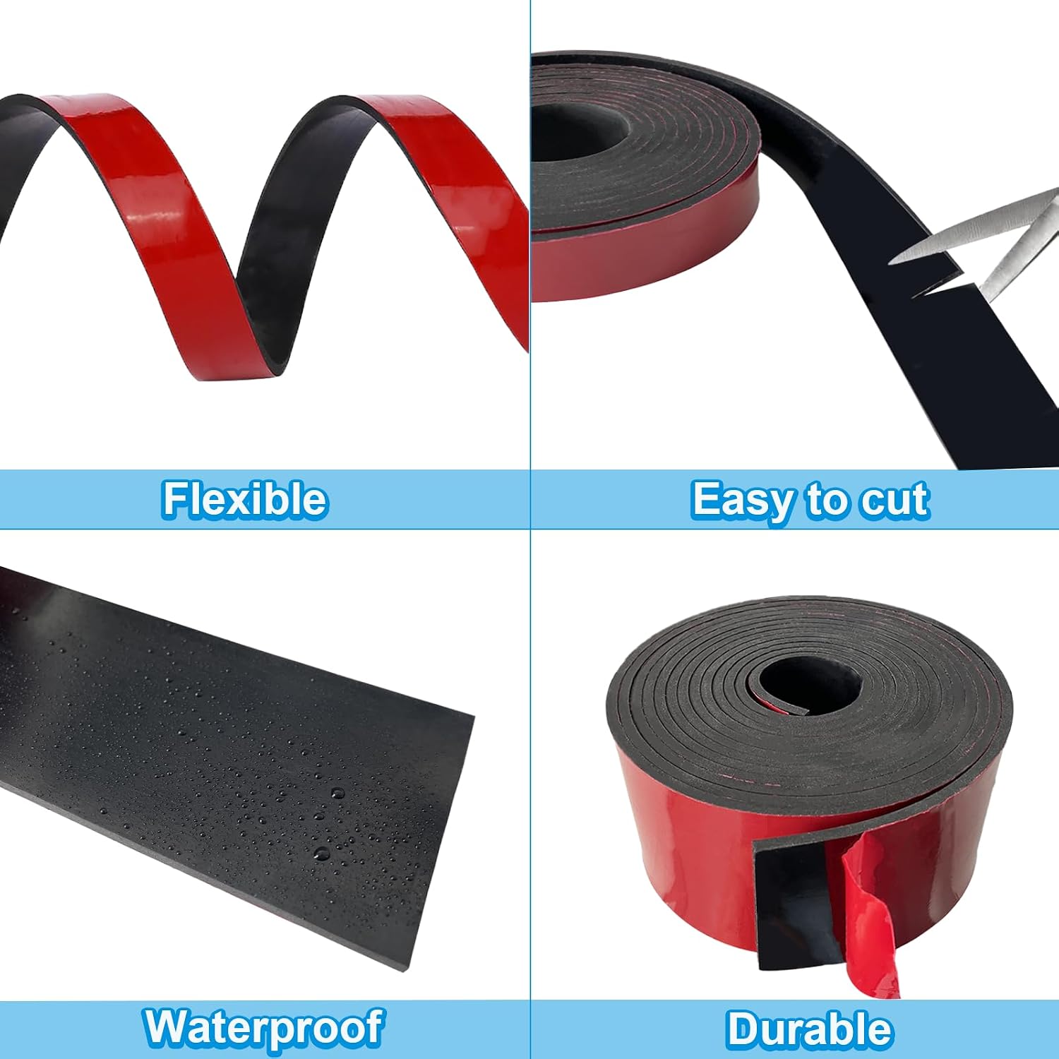 Adhesive Neoprene Rubber Strips 3" Wide x 1/8" Thick x 10' Long for Gaskets - Image 5